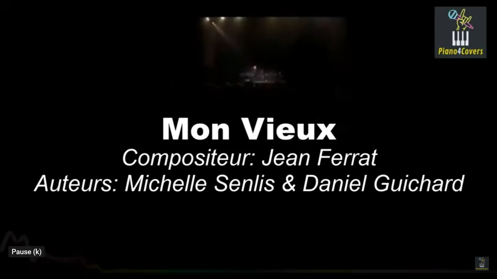  Mon Vieux - Karaoké piano (Tonalité d'origine La) Karaoke Piano For Co