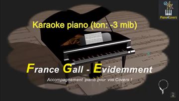 Evidemment France Gall-Karaoke Piano ( ton -3)-cover