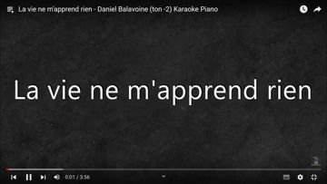 La vie ne m'apprend rien - Daniel Balavoine (ton -2) Karaoke Piano Piano4Covers-cover