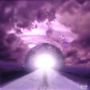白色隧道，紫色天空