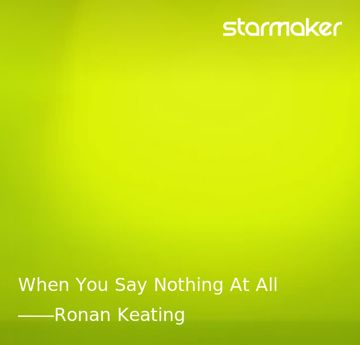 When You Say Nothing At All-cover